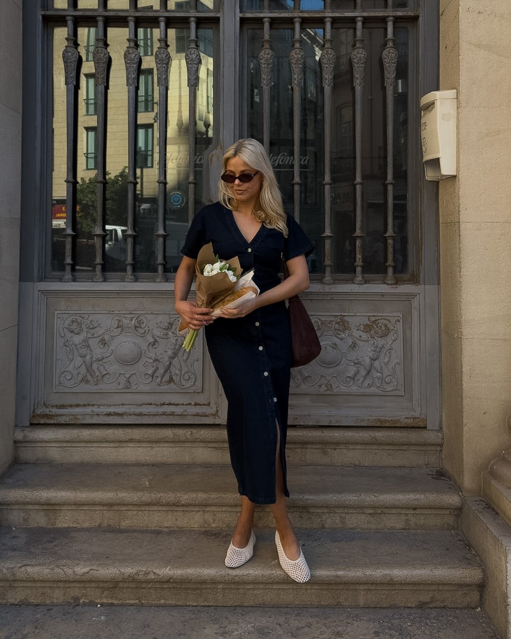 VMSANNI Long Dress - Dark Blue Denim